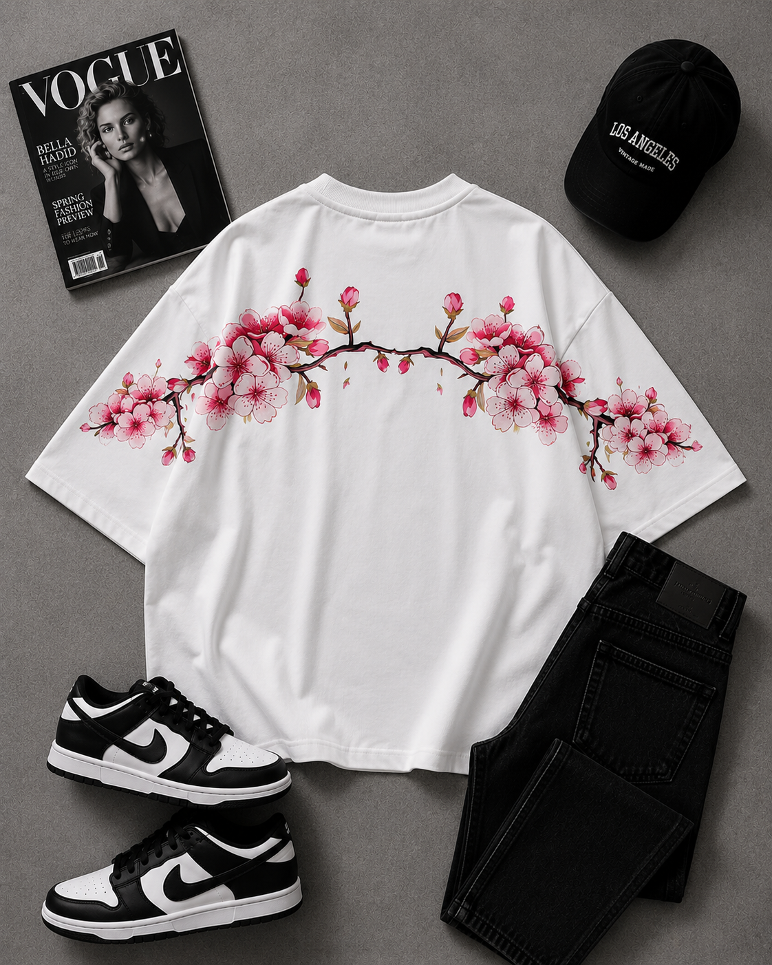 Sakura Blossom Oversized Tee